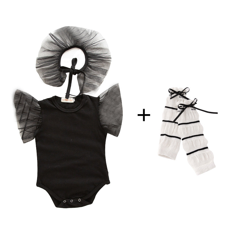 Baby Girls Solid Color Rompers And Accessories Socks Wholesale 220616229