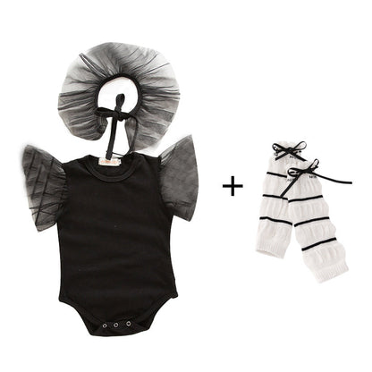 Baby Girls Solid Color Rompers And Accessories Socks Wholesale 220616229
