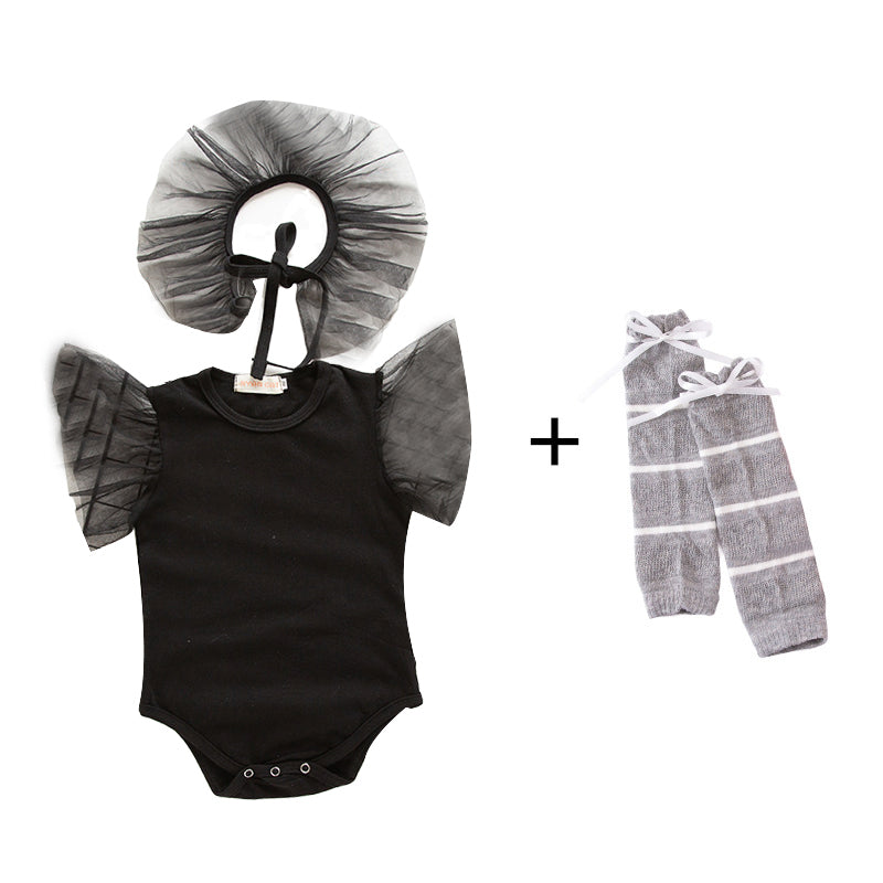 Baby Girls Solid Color Rompers And Accessories Socks Wholesale 220616229
