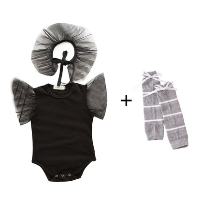 Baby Girls Solid Color Rompers And Accessories Socks Wholesale 220616229