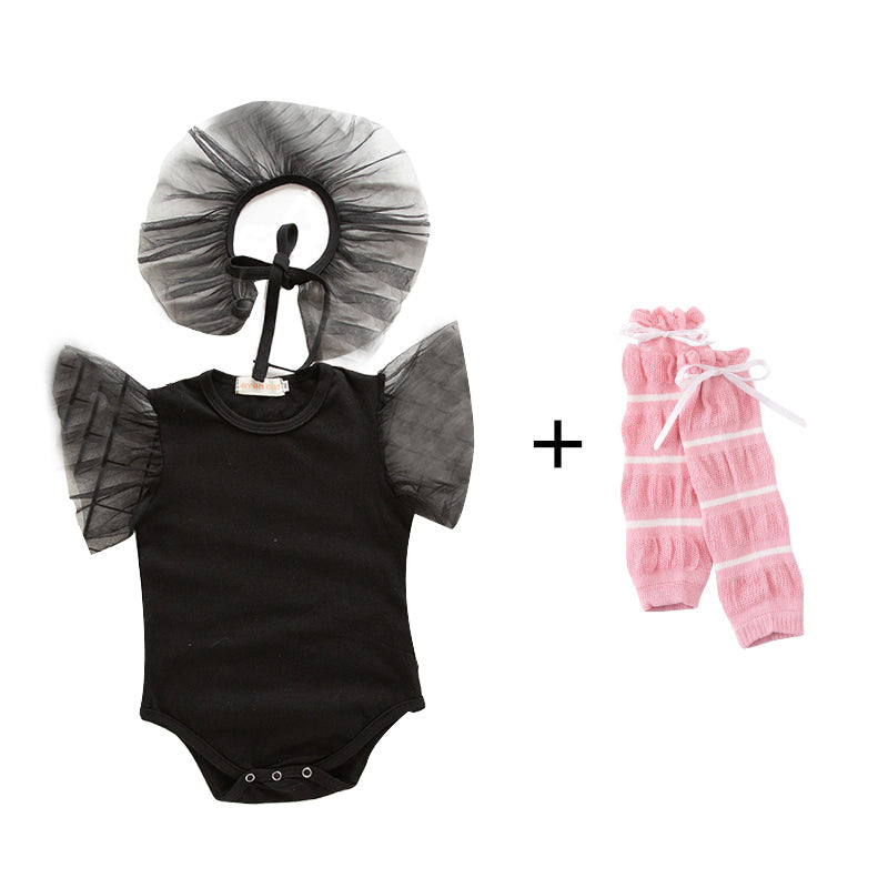 Baby Girls Solid Color Rompers And Accessories Socks Wholesale 220616229