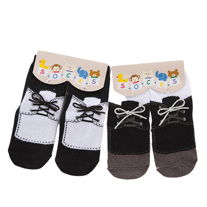 Baby Kid Girls Boys Color-blocking Flower Bow Socks