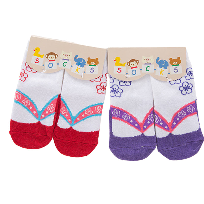 Baby Kid Girls Boys Color-blocking Flower Bow Socks