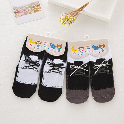 Baby Kid Girls Boys Color-blocking Flower Bow Socks