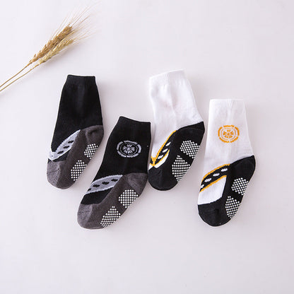 Baby Kid Girls Boys Color-blocking Flower Bow Socks