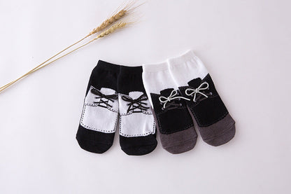 Baby Kid Girls Boys Color-blocking Flower Bow Socks