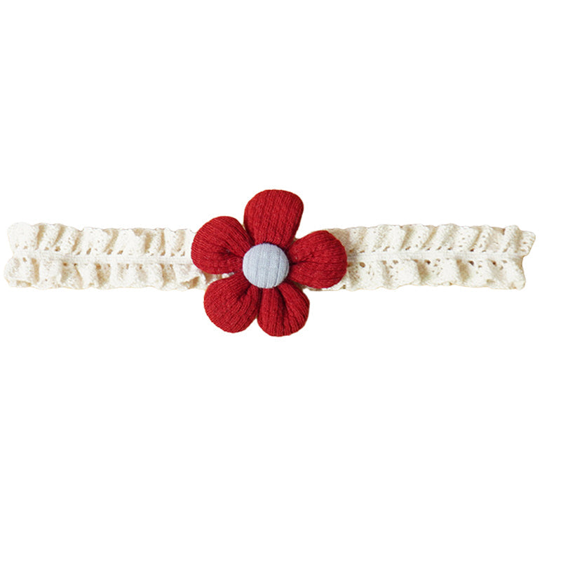 Girls Color-blocking Flower Embroidered Headwear
