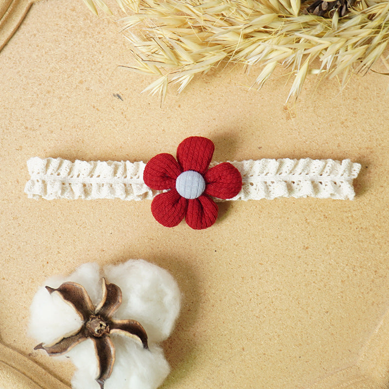 Girls Color-blocking Flower Embroidered Headwear