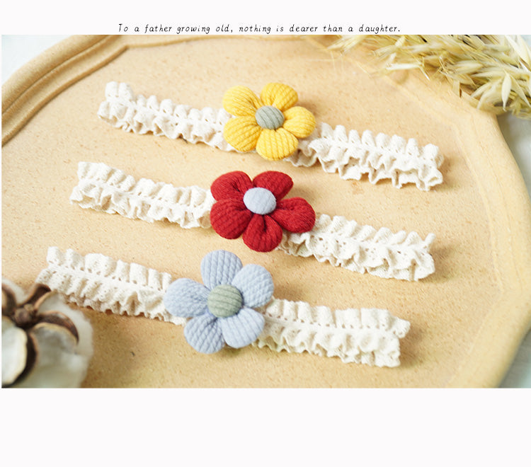 Girls Color-blocking Flower Embroidered Headwear