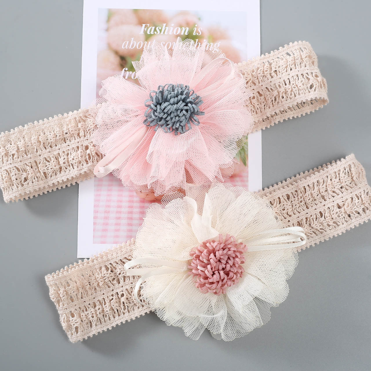 Girls Color-blocking Flower Embroidered Accessories Headwear