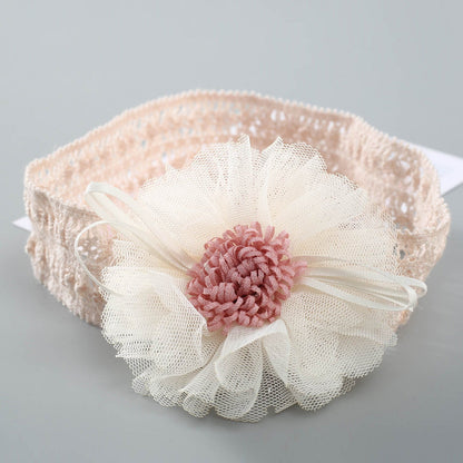 Girls Color-blocking Flower Embroidered Accessories Headwear