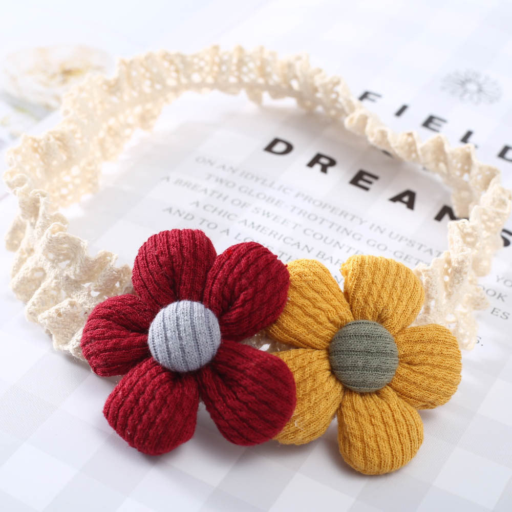 Girls Flower Embroidered Accessories Headwear
