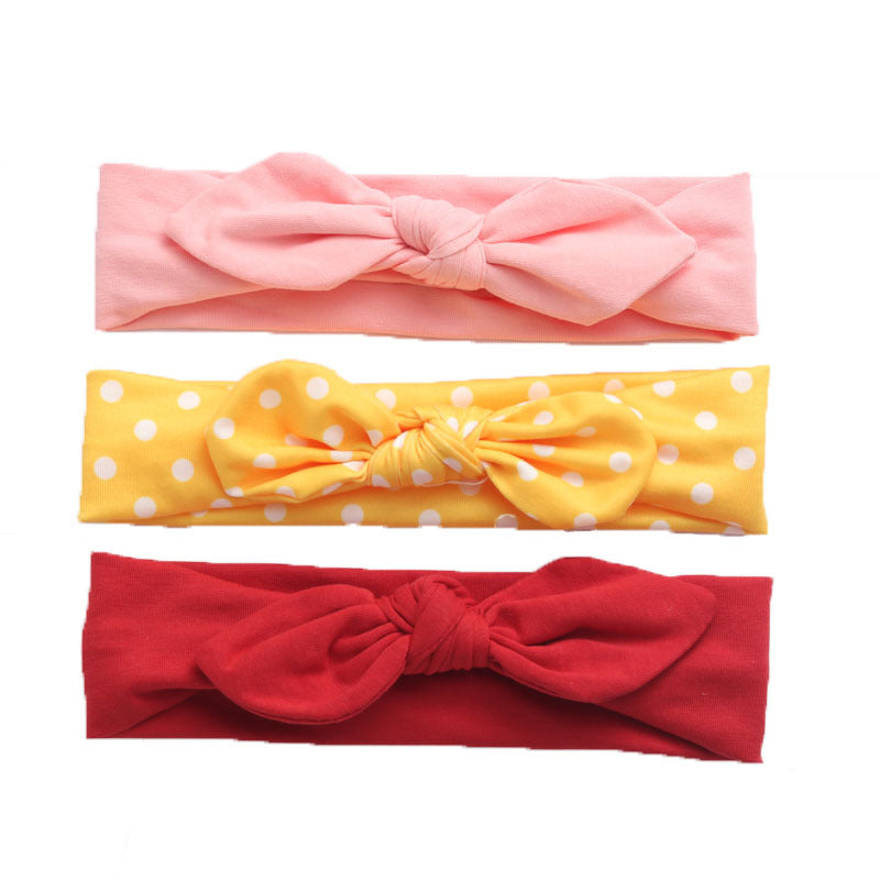 Girls Solid Color Striped Polka dots Print Headwear