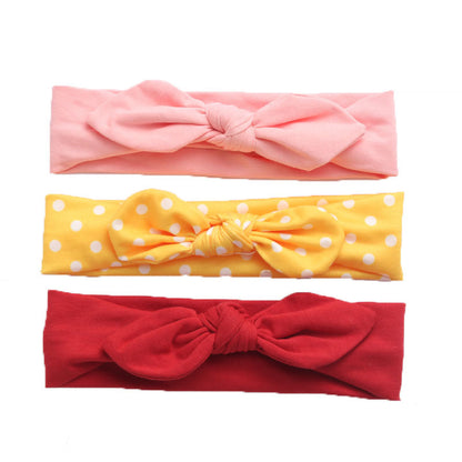 Girls Solid Color Striped Polka dots Print Headwear