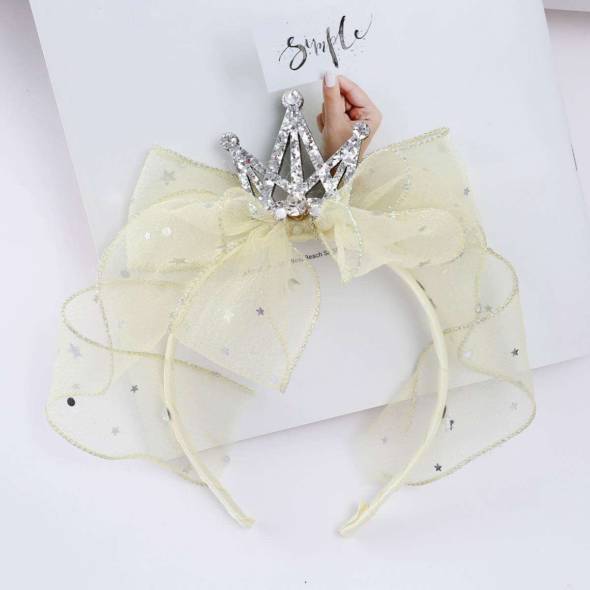 Girls Bow Lace Embroidered Accessories Headwear