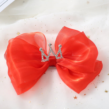 Girls Solid Color Bow Accessories Headwear