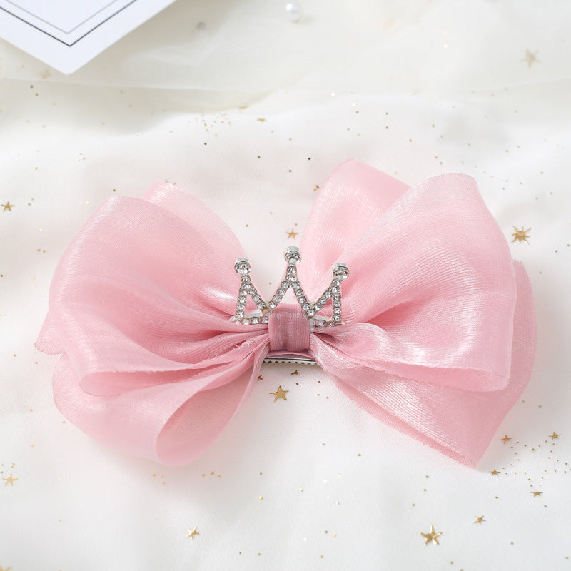 Girls Solid Color Bow Accessories Headwear