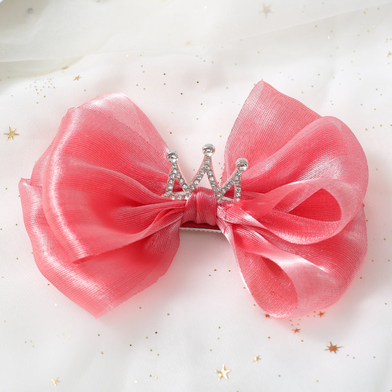 Girls Solid Color Bow Accessories Headwear