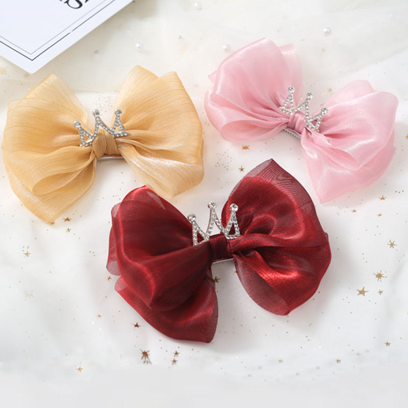 Girls Solid Color Bow Accessories Headwear
