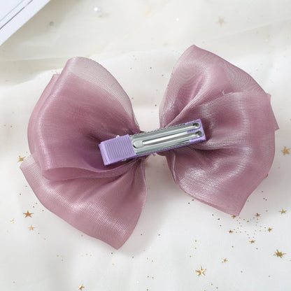 Girls Solid Color Bow Accessories Headwear