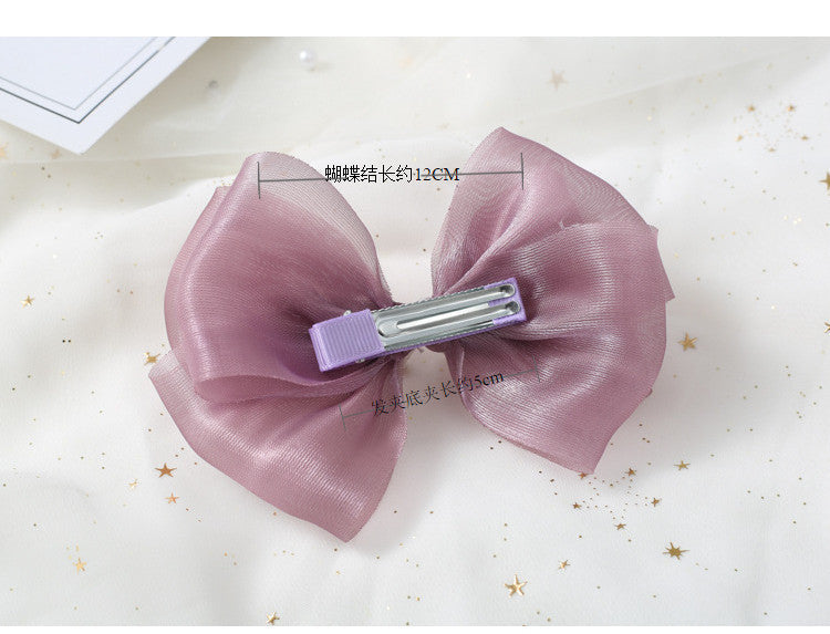 Girls Solid Color Bow Accessories Headwear