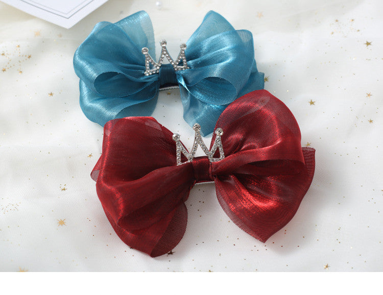 Girls Solid Color Bow Accessories Headwear