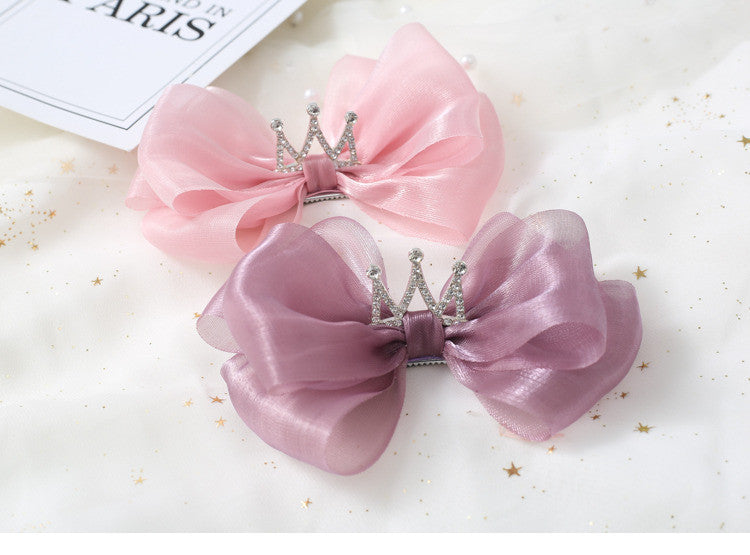 Girls Solid Color Bow Accessories Headwear