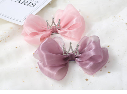 Girls Solid Color Bow Accessories Headwear