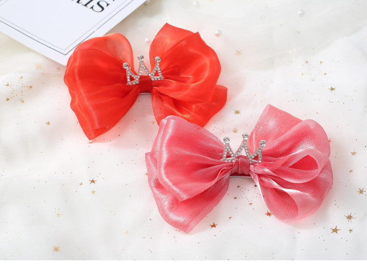 Girls Solid Color Bow Accessories Headwear