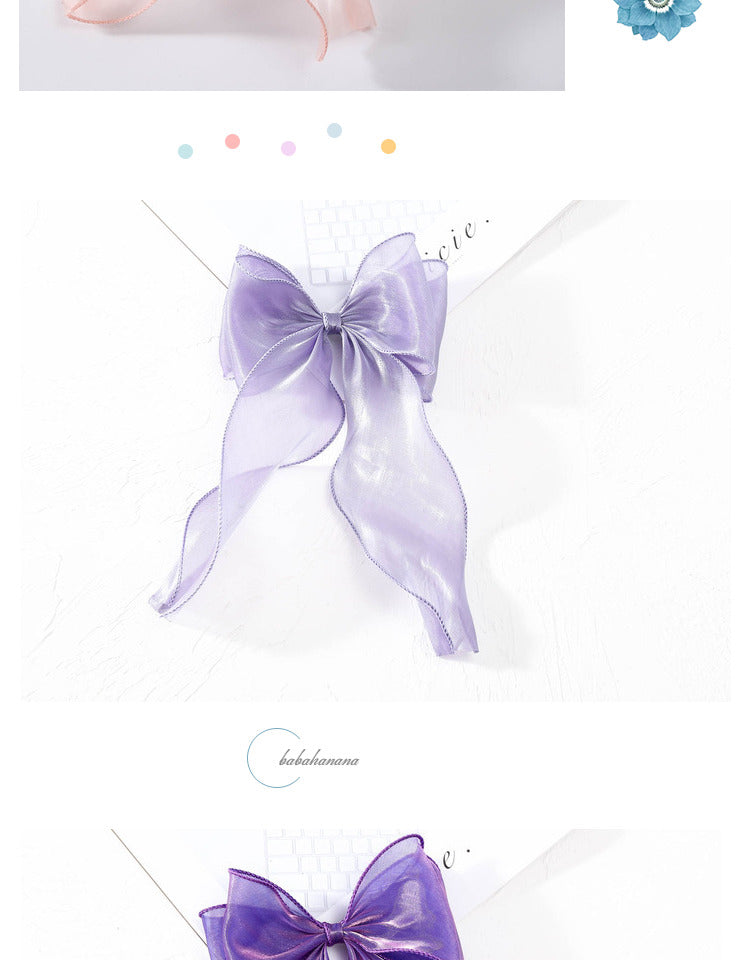 Girls Solid Color Bow Accessories Headwear