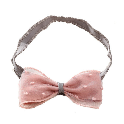 Girls Color-blocking Bow Accessories Headwear