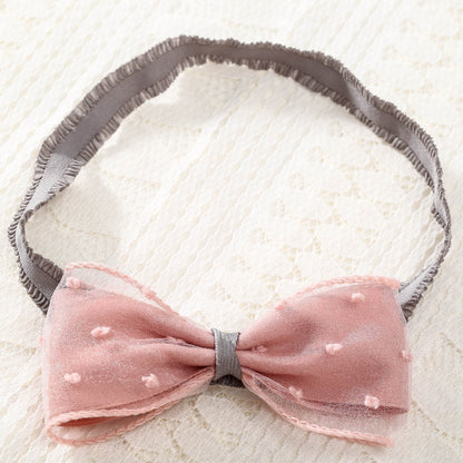Girls Color-blocking Bow Accessories Headwear