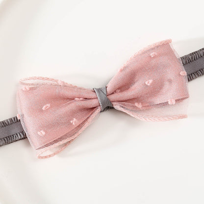 Girls Color-blocking Bow Accessories Headwear