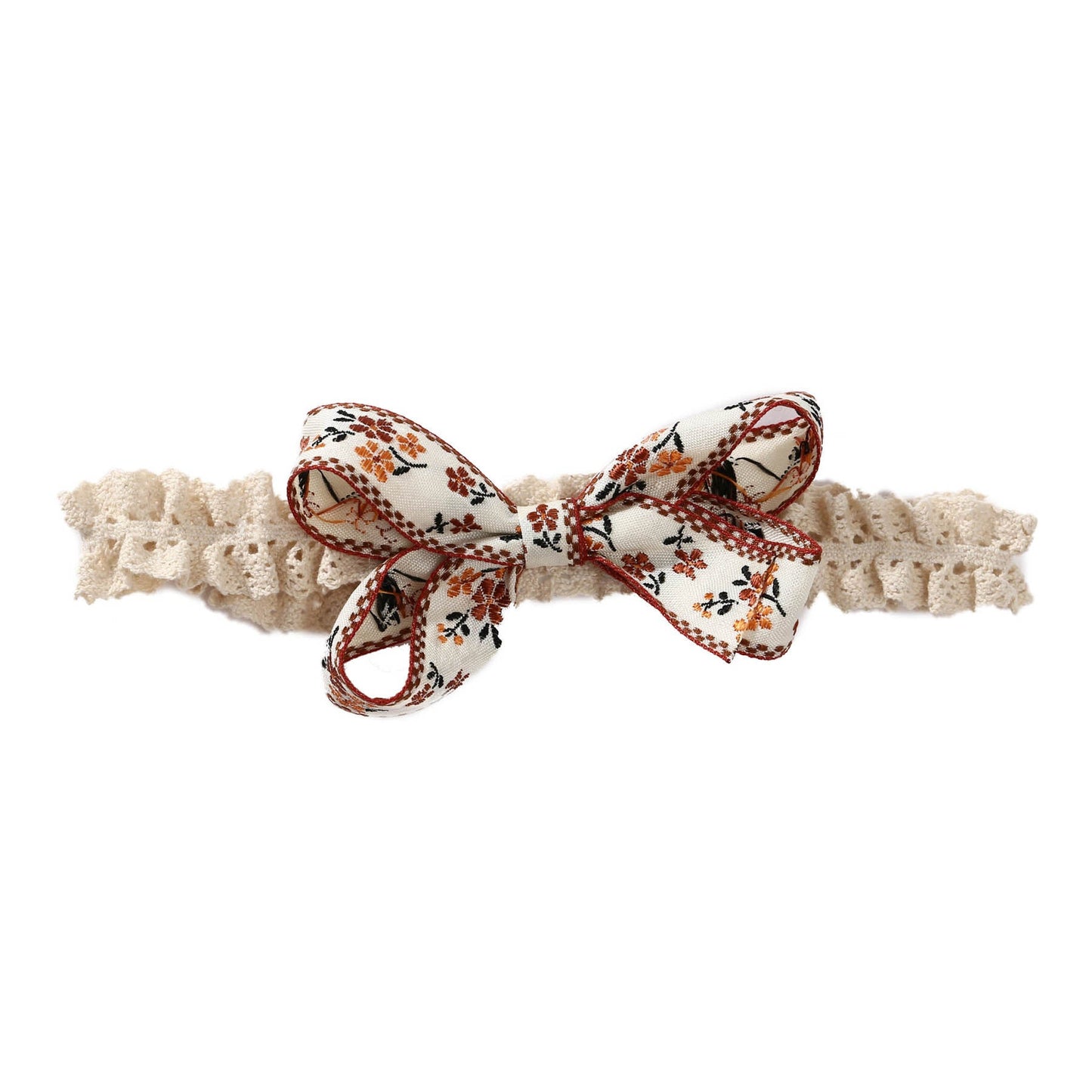Girls Flower Bow Lace Embroidered Accessories Headwear