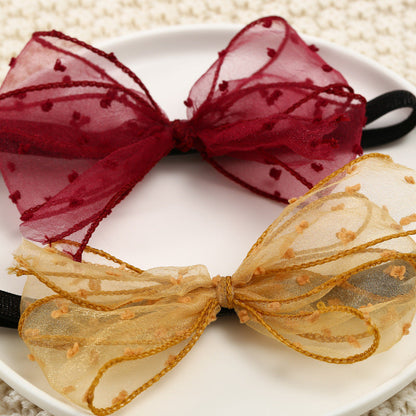 Girls Solid Color Bow Accessories Headwear