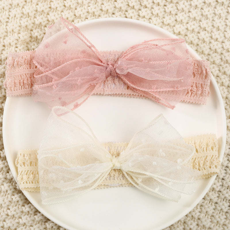 Girls Solid Color Bow Accessories Headwear