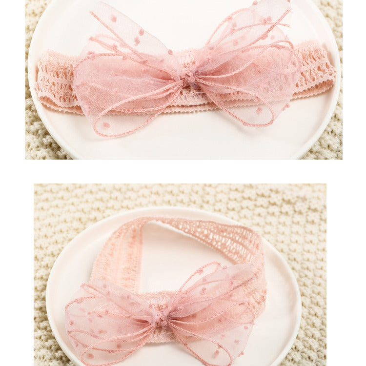 Girls Solid Color Bow Accessories Headwear