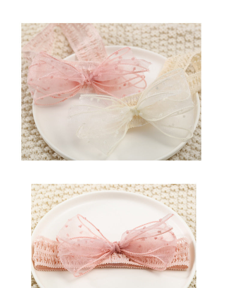 Girls Solid Color Bow Accessories Headwear