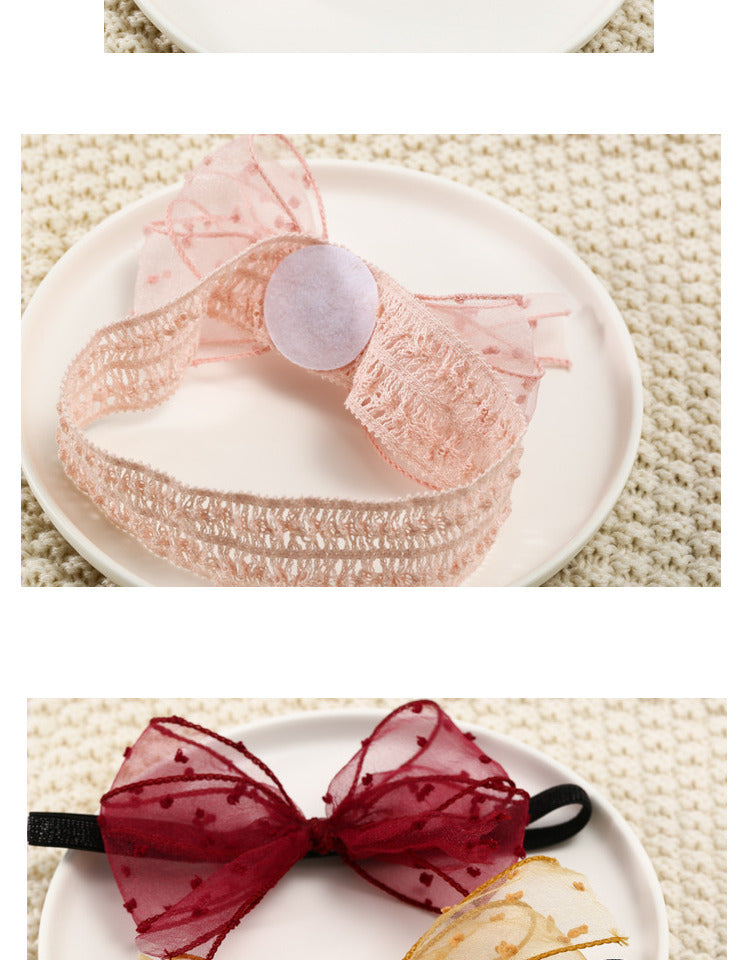 Girls Solid Color Bow Accessories Headwear