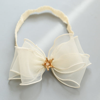 Baby Girls Solid Color Bow Accessories Headwear