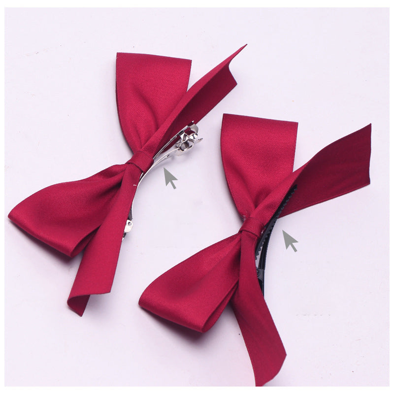 Girls Solid Color Bow Accessories Headwear