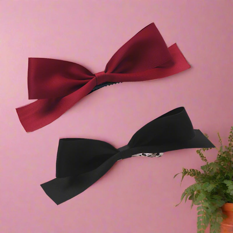 Girls Solid Color Bow Accessories Headwear
