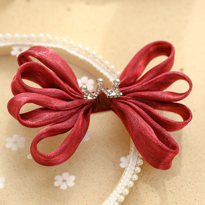 Girls Solid Color Bow Accessories Headwear