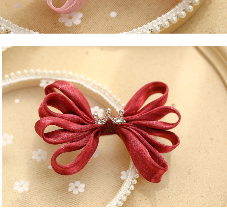 Girls Solid Color Bow Accessories Headwear