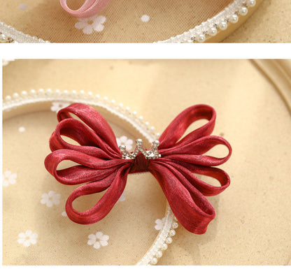 Girls Solid Color Bow Accessories Headwear