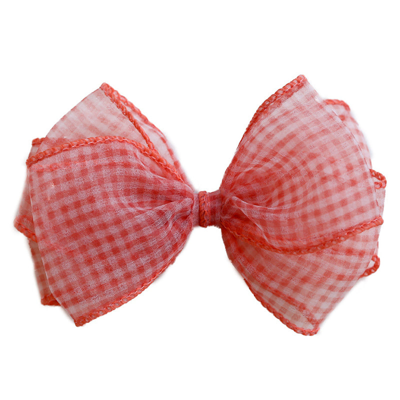 Girls Checked Bow Accessories Headwear