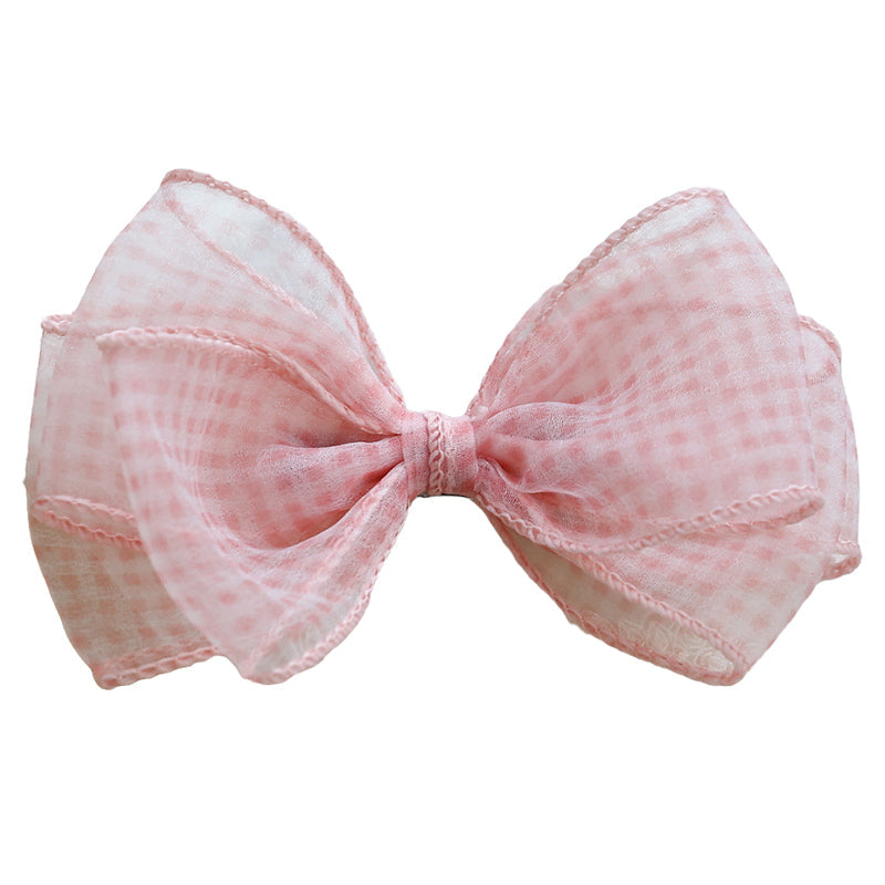 Girls Checked Bow Accessories Headwear
