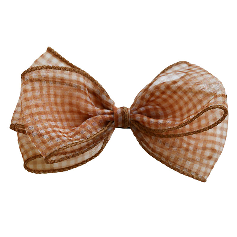 Girls Checked Bow Accessories Headwear