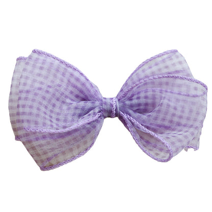 Girls Checked Bow Accessories Headwear