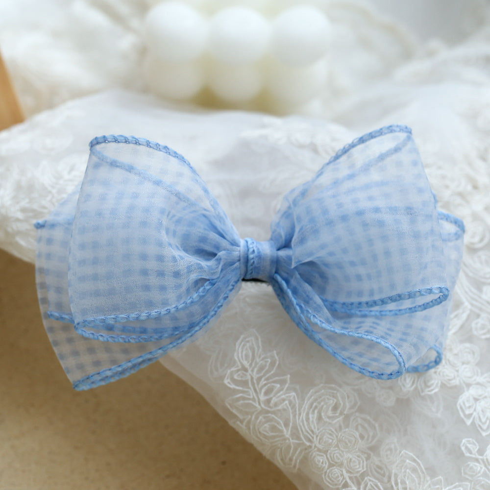 Girls Checked Bow Accessories Headwear